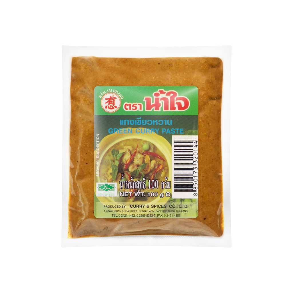 น้ำพริกแกงเขียวหวาน ตราน้ำใจ 100 กรัม